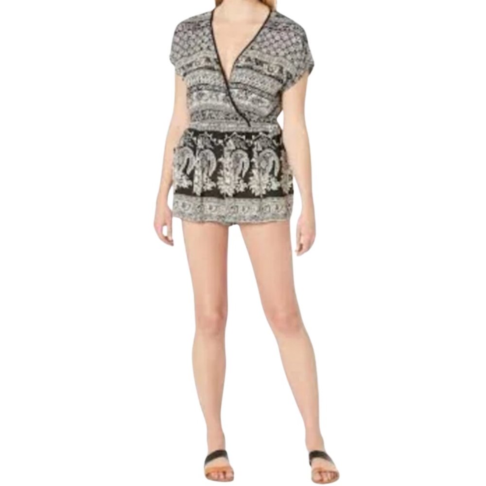 Angie Black and White Boho Romper